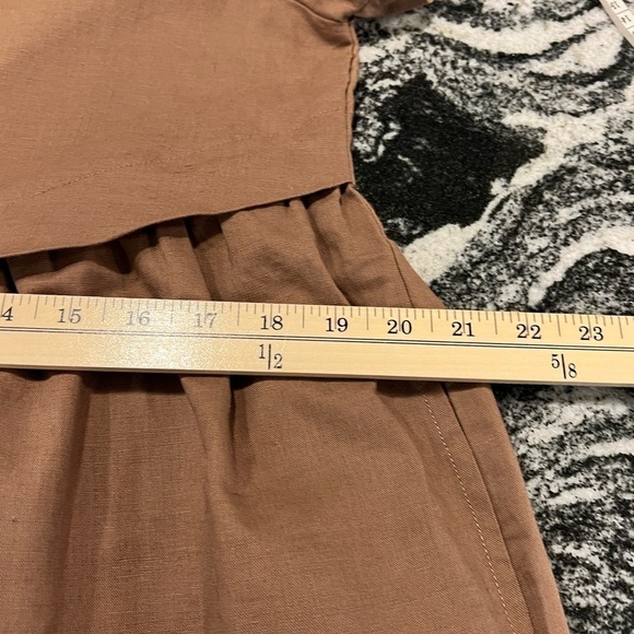 MEOMUA rose gold short sleeve dress for expectant mothers with asymmetrical top - Picture 12 of 14